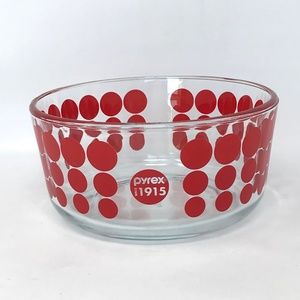 Pyrex Glass Bowl Red Polka Dots 100yr Anniversary